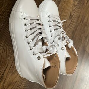 Women's White High-Top Sneakers